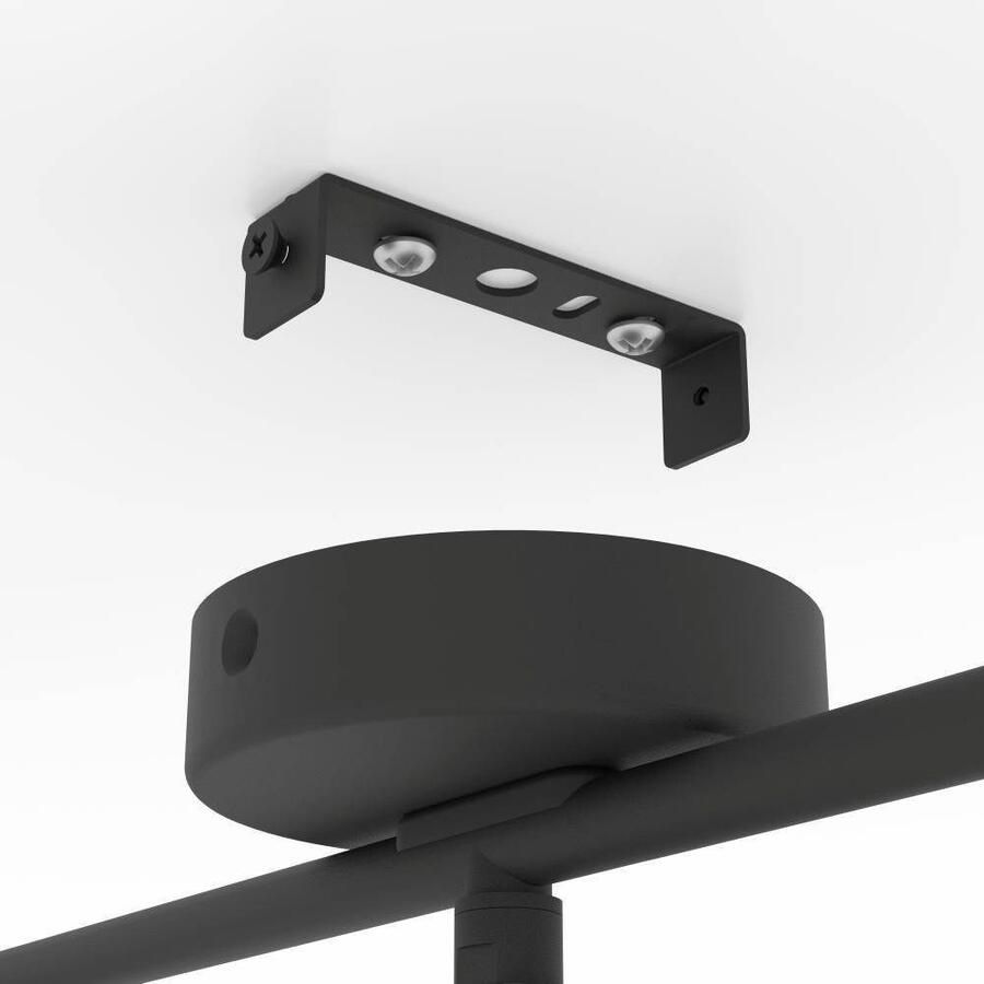 EGLO Ledplafondspots SERAS 2 plafondlamp woonkamerlamp spot zwart metaal GU10