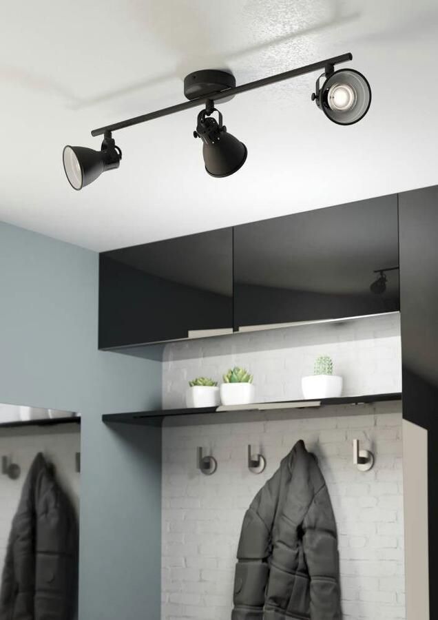 EGLO Ledplafondspots SERAS 2 plafondlamp woonkamerlamp spot zwart metaal GU10 - Foto 6