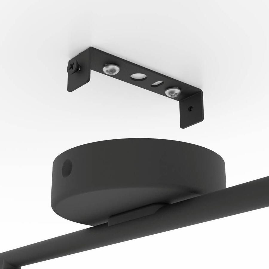 EGLO Ledplafondspots SERAS 2 plafondlamp woonkamerlamp spot zwart metaal GU10