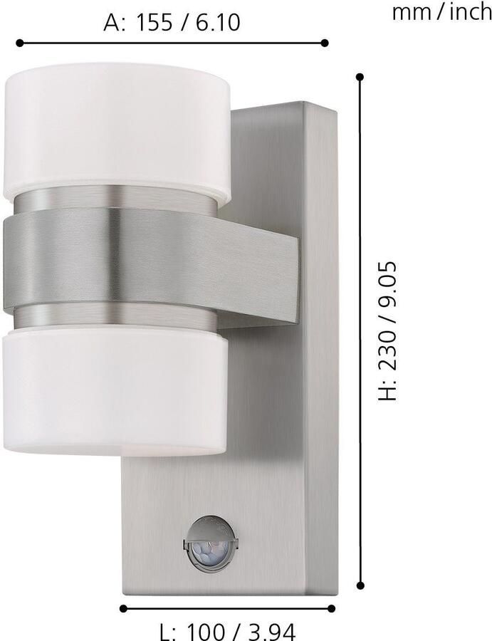 EGLO Ledwandlamp voor buiten ATOLLARI Hoekmontage mogelijk (1 stuk) - Foto 2