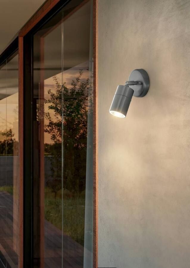 EGLO Ledwandlamp voor buiten STOCKHOLM1 spot wandspot buitenlamp roestvrij staal zilver IP44 (1 stuk) - Foto 7