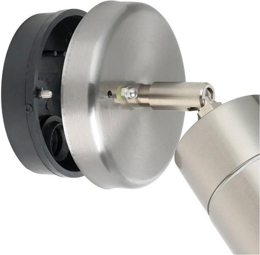 EGLO Ledwandlamp voor buiten STOCKHOLM1 spot wandspot buitenlamp roestvrij staal zilver IP44 (1 stuk)