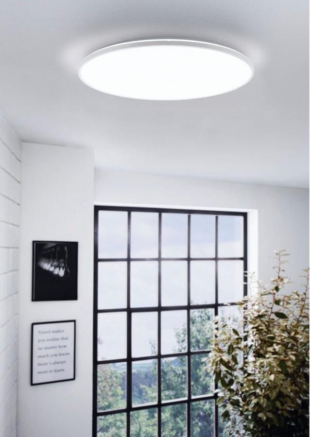 EGLO Opbouwarmatuur CRESPILLO Aufbaulampe IP20 Kunststoff Wohnzimmerlampe Flurlampe Plafondlamp in wit van kunststof 29W neutraal wit (1 stuk)