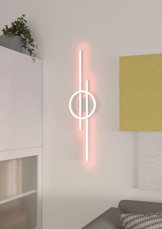 EGLO Plafondlamp AMANDOLO Deckenlampe Alu Stahl und Kunststoff Flurlampe Lampe dimmbare plafondlamp afstandsbediening metaal in wit rgb backlight (1 stuk) - Foto 7