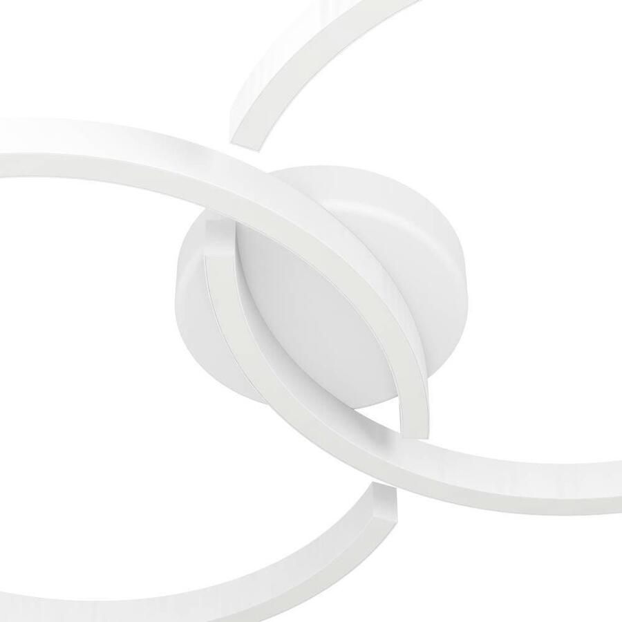 EGLO Plafondlamp AMANDOLO Deckenlampe Alu Stahl und Kunststoff Flurlampe Lampe dimmbare plafondlamp afstandsbediening metaal in wit rgb backlight (1 stuk)