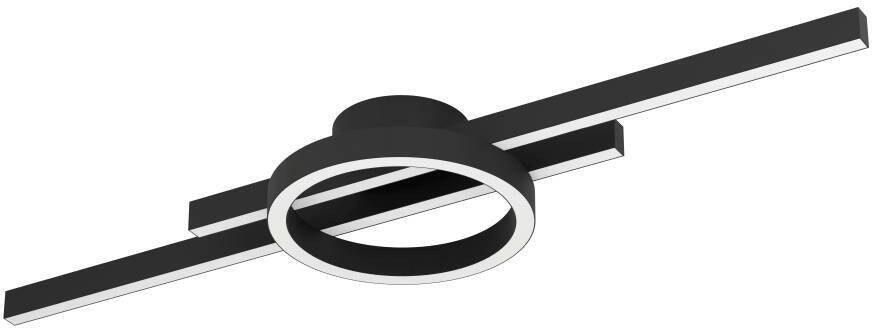 EGLO Plafondlamp AMANDOLO Deckenlampe Alu Stahl und Kunststoff Flurlampe Lampe dimmbare plafondlamp afstandsbediening metaal in zwart rgb backlight (1 stuk) - Foto 4