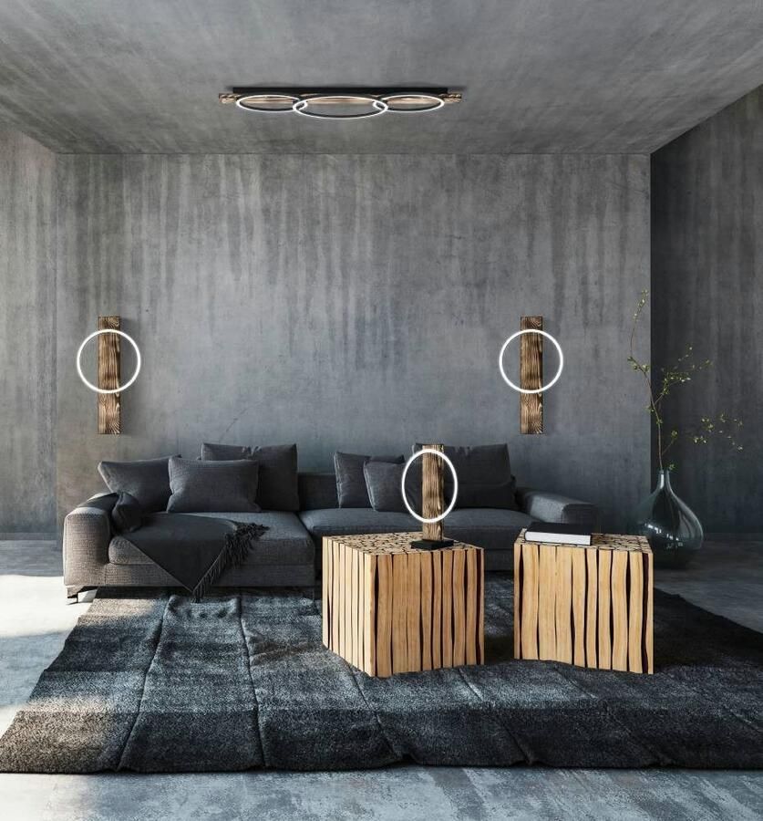 EGLO Tafellamp BOYAL Tafellamp bruin zwart wit LED lamp met schakelaar tafellamp (1 stuk)