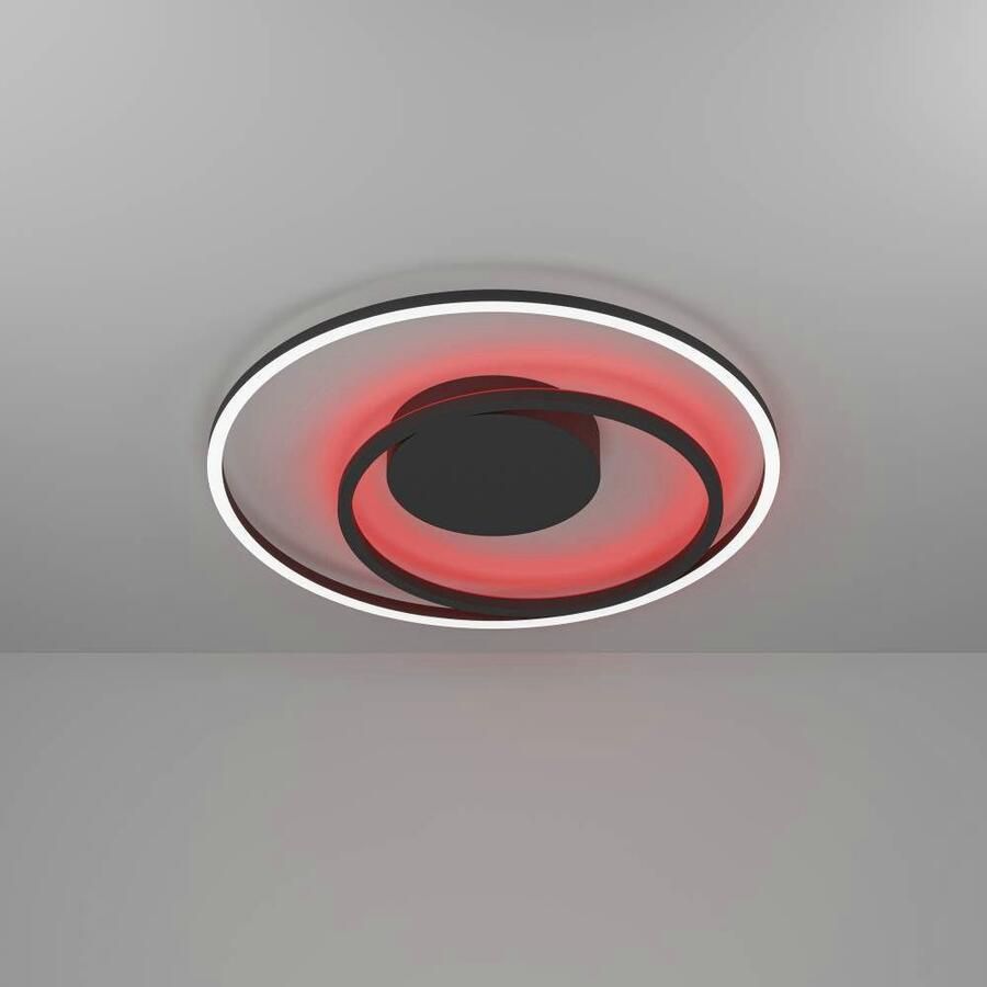 EGLO Plafondlamp CALAGRANO-Z plafondlamp zwart wit ZigBee 3.0 backlight timer App spraakbesturing Alexa ‎‎Ø45cm excl. afstandsbediening Disco-Modus (1 stuk) - Foto 2