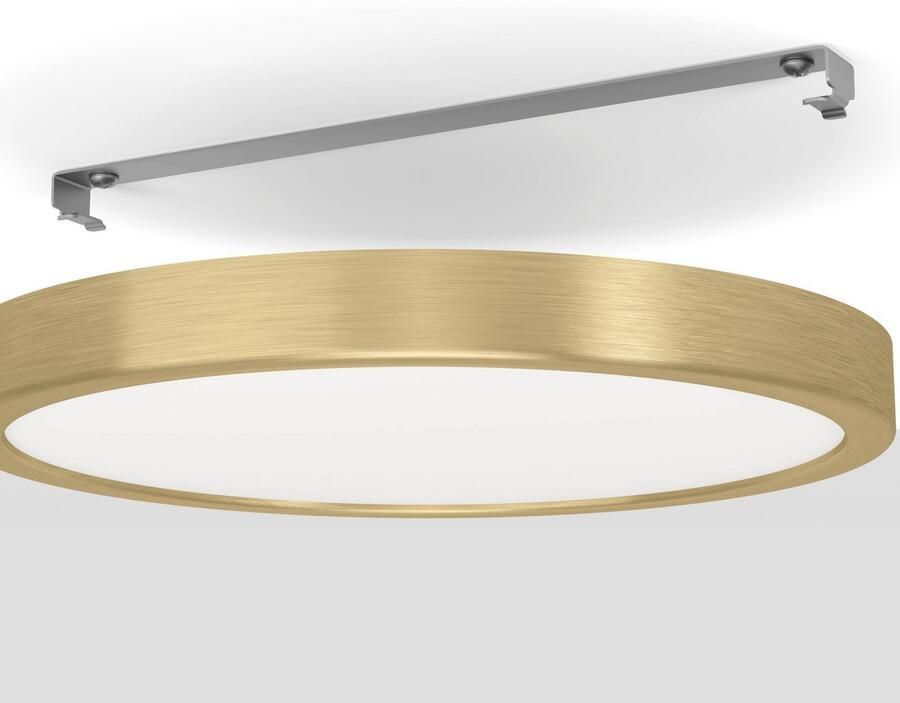 EGLO Plafondlamp FUEVA 5 Plafondlamp IP44 lage opbouwhoogte 20 Watt Rond Plafondlamp 28 5 cm plafondlamp in messing van staal en kunststof (1 stuk) - Foto 2