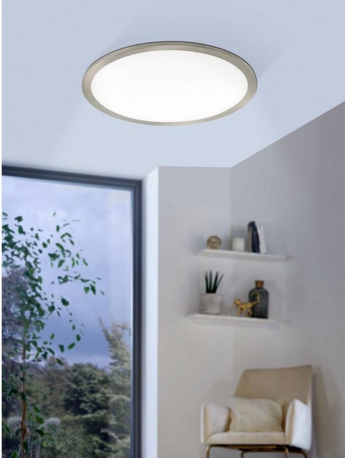 EGLO Plafondlamp FUEVA FLEX Ø 22 5 cm inbouwlamp plat plafondlamp met geringe inbouwdiepte 25 mm (1 stuk)