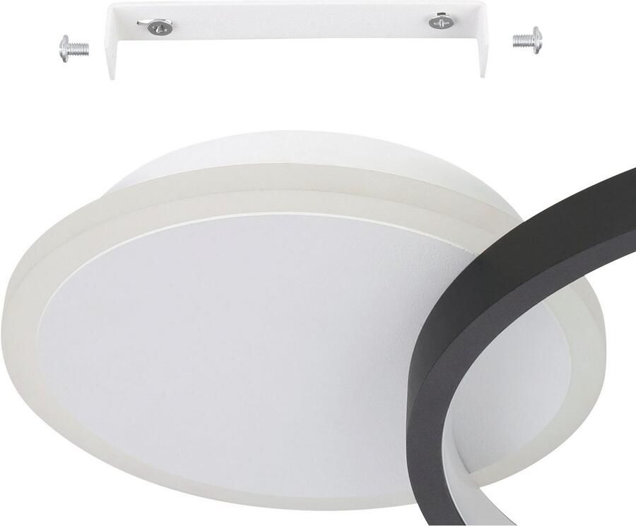 EGLO Plafondlamp GAFARES Deckenlampe Alu Stahl und Kunststoff IP20 Flurlampe Lampe Plafondlamp in zwart en wit van alu staal 15W (1 stuk) - Foto 3
