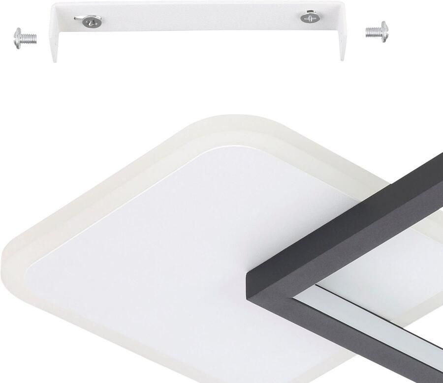 EGLO Plafondlamp GAFARES Plafondlamp in zwart en wit van alu staal (1 stuk) - Foto 4