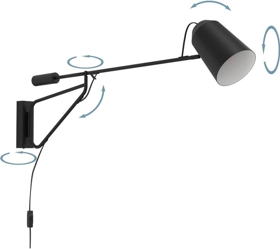 EGLO Plafondlamp LORETO 1 Plafondlamp in zwart en wit van staal excl. E27 28W (1 stuk) - Foto 2
