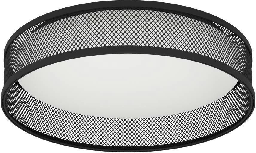 EGLO Plafondlamp LUPPINERIA Deckenlampe Stahl und Kunststoff IP20 Flurlampe Lampe Plafondlamp metaal in zwart en kunststof in wit Ø 38 5 cm (1 stuk) - Foto 5