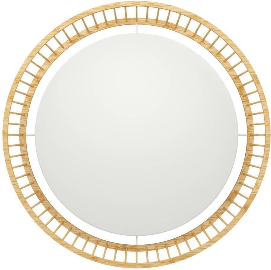 EGLO Plafondlamp LUPPINERIA Plafondlamp kunststof in wit en bamboe in natuur lamp Ø 45 cm (1 stuk)