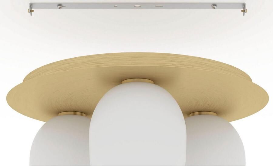 EGLO Plafondlamp MANZANARES Plafondlamp staal en glas E27 IP20 hal lamp (1 stuk) - Foto 2