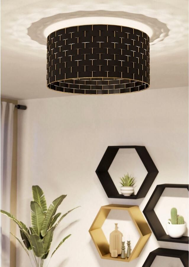 EGLO Plafondlamp MARASALES Plafondlamp in zwart van staal excl. E27 40W (1 stuk) - Foto 3