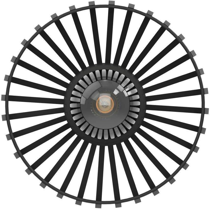 EGLO Plafondlamp MOGANO 3 Plafondlamp metaal in zwart ganglamp met E27 fitting Ø 28 cm (1 stuk) - Foto 3