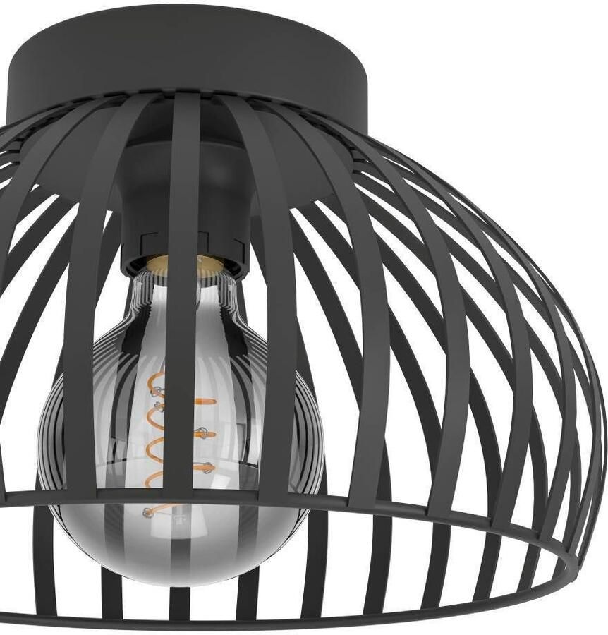 EGLO Plafondlamp MOGANO 3 Plafondlamp metaal in zwart ganglamp met E27 fitting Ø 28 cm (1 stuk) - Foto 2