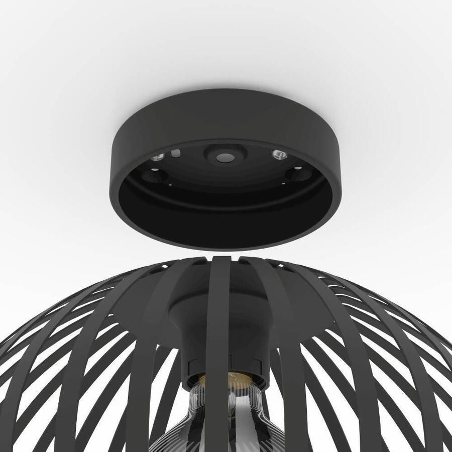 EGLO Plafondlamp MOGANO 3 Plafondlamp metaal in zwart ganglamp met E27 fitting Ø 28 cm (1 stuk)