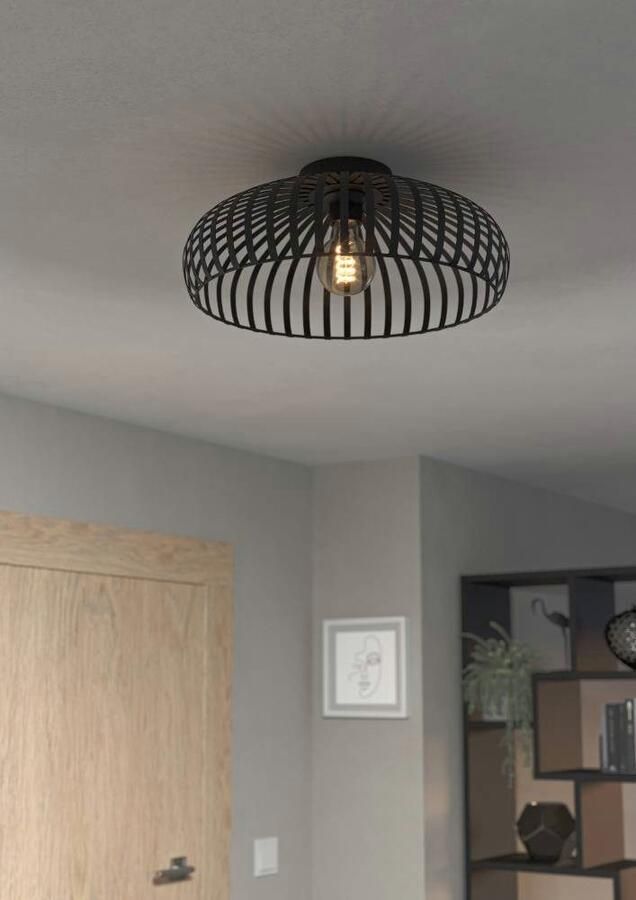 EGLO Plafondlamp MOGANO 3 Plafondlamp metaal in zwart ganglamp met E27 fitting Ø 43 cm (1 stuk) - Foto 6