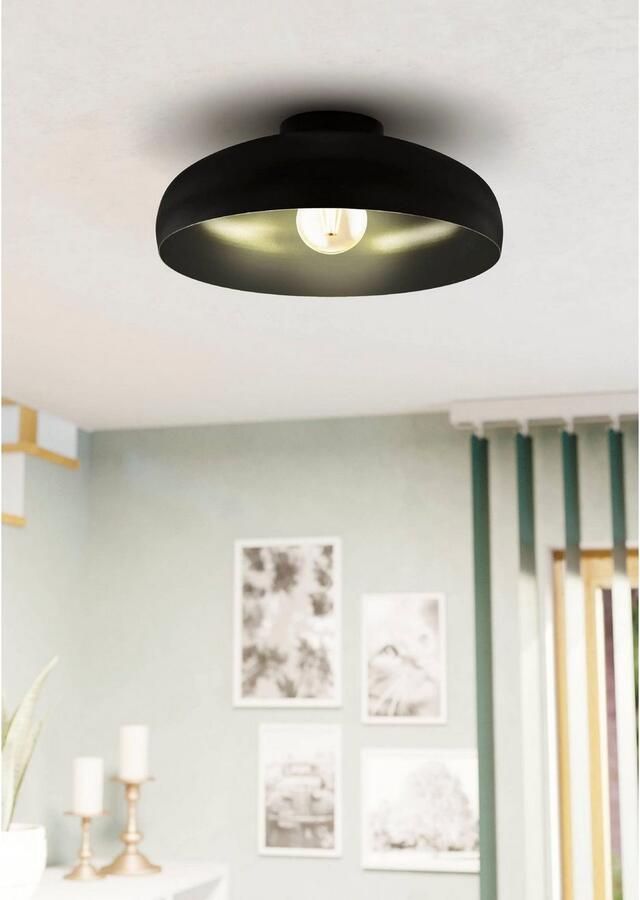 EGLO Plafondlamp MOGANO Plafondlamp industrial zwart van metaal retro E27 Ø 40 cm (1 stuk) - Foto 4