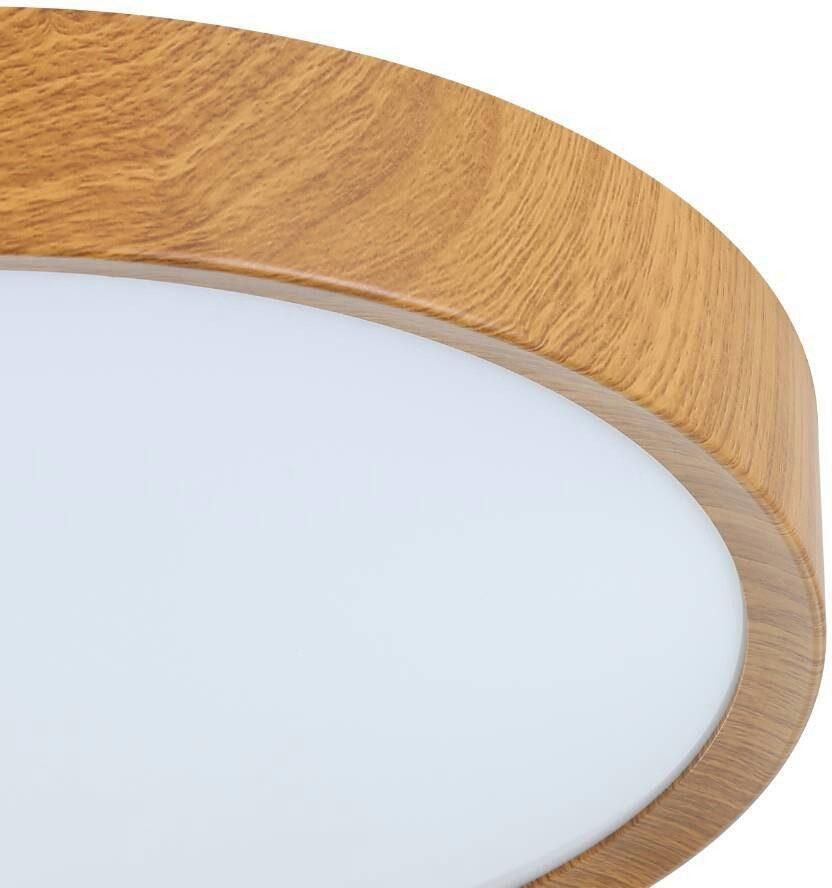 EGLO Plafondlamp MUSURITA Plafondlamp woonkamer staal kunststof houtlook wit Ø 34 cm (1 stuk)