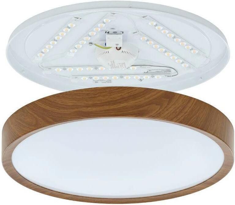 EGLO Plafondlamp MUSURITA Plafondlamp woonkamer staal kunststof houtlook wit Ø 44 cm (1 stuk) - Foto 4