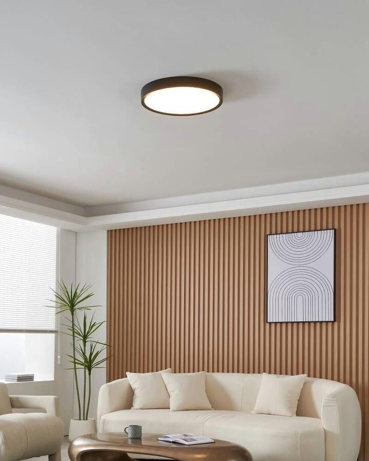 EGLO Plafondlamp MUSURITA Plafondlamp woonkamer staal kunststof zwart wit Ø 44 cm (1 stuk) - Foto 2