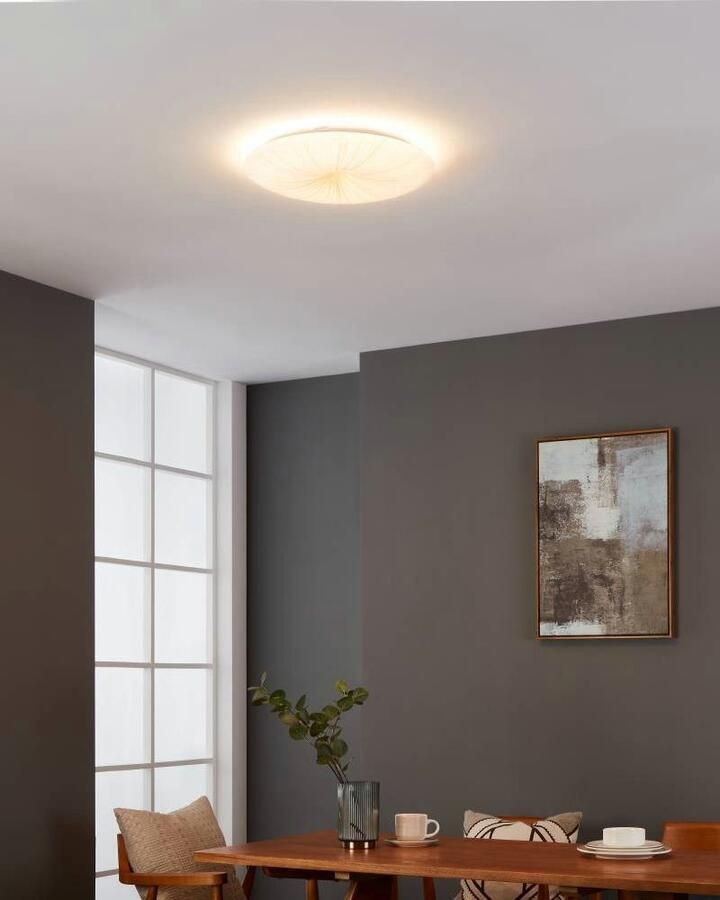 EGLO Plafondlamp NIEVES 1 Plafondlamp in wit van staal 19 5W warmwit (1 stuk) - Foto 3