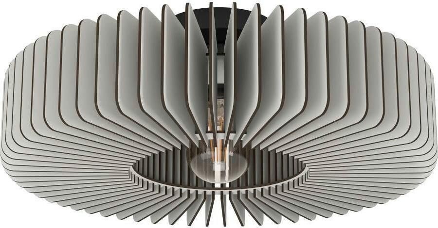 EGLO Plafondlamp PALOMBAIA Plafondlamp hout in grijs plafondlamp met E27 fitting Ø 50 cm (1 stuk) - Foto 4