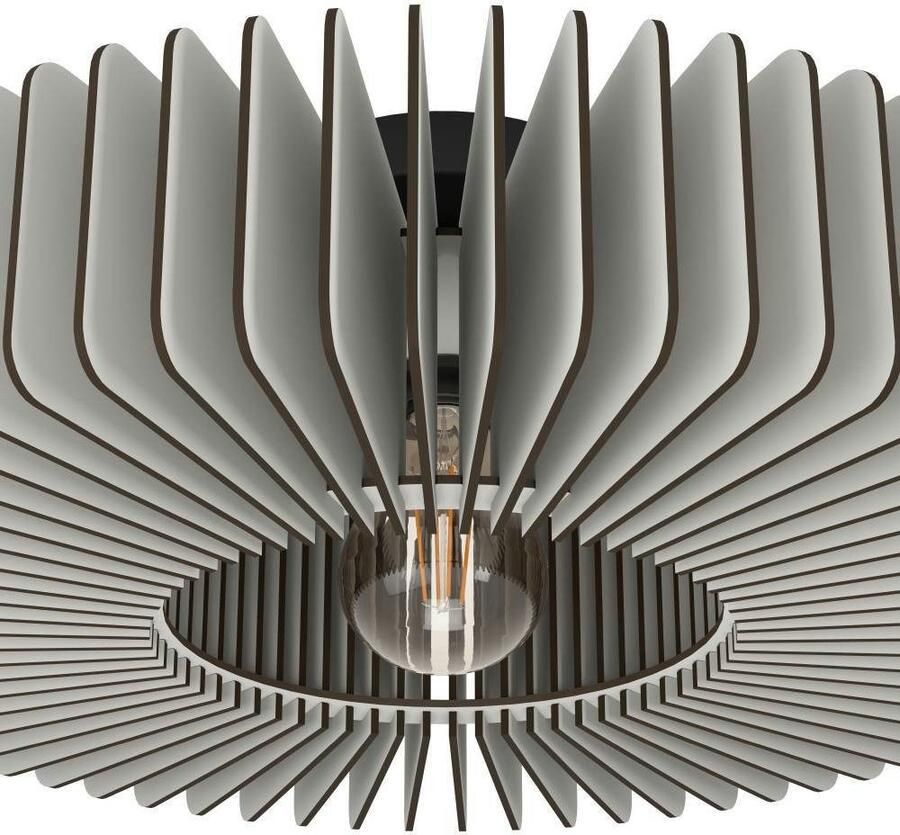 EGLO Plafondlamp PALOMBAIA Plafondlamp hout in grijs plafondlamp met E27 fitting Ø 50 cm (1 stuk) - Foto 3