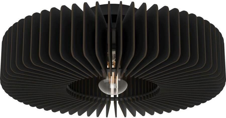 EGLO Plafondlamp PALOMBAIA Plafondlamp woonkamerlamp van hout in zwart E27 fitting Ø 50 cm (1 stuk) - Foto 4