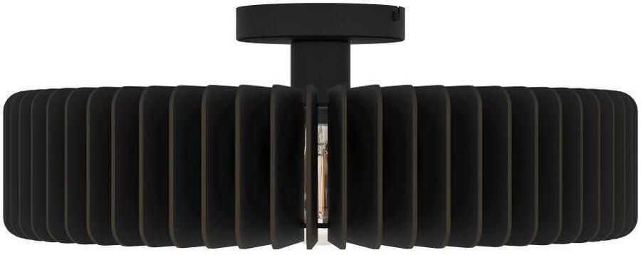 EGLO Plafondlamp PALOMBAIA Plafondlamp woonkamerlamp van hout in zwart E27 fitting Ø 50 cm (1 stuk) - Foto 5