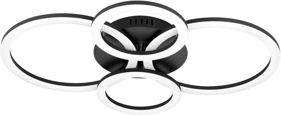 EGLO Plafondlamp PARRAPOS-Z plafondlamp zwart instelbaar wit ZigBee 3.0 disco-modus App spraakbesturing Alexa ‎‎‎‎‎‎‎‎‎45x61 5x8cm excl. afstandsbediening (1 stuk) - Foto 12