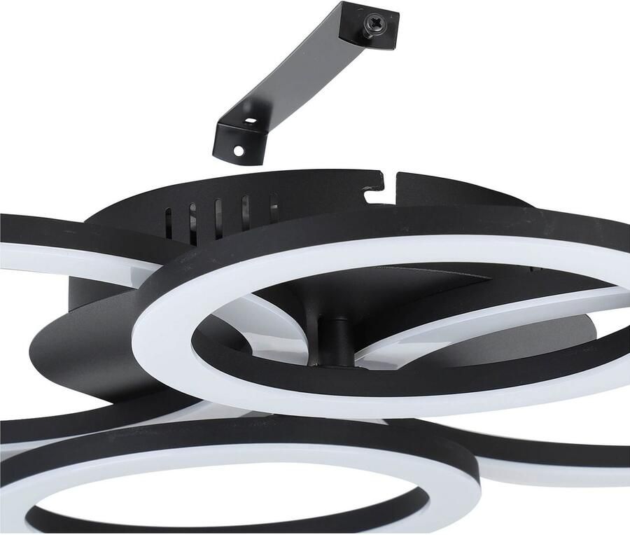 EGLO Plafondlamp PARRAPOS-Z plafondlamp zwart instelbaar wit ZigBee 3.0 disco-modus App spraakbesturing Alexa ‎‎‎‎‎‎‎‎‎45x61 5x8cm excl. afstandsbediening (1 stuk) - Foto 8