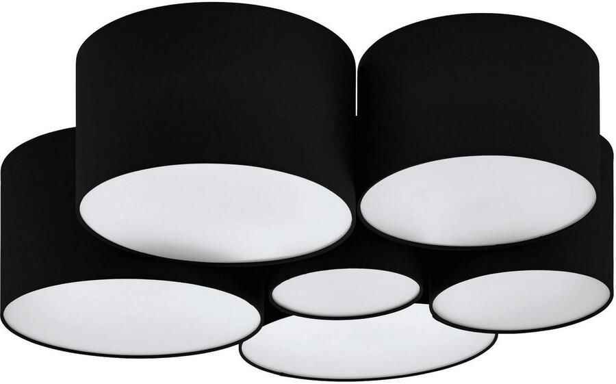 EGLO Plafondlamp PASTORE Textiel plafondlamp 6-lamps E27 dimbaar slaapkamerlamp (1 stuk) - Foto 4