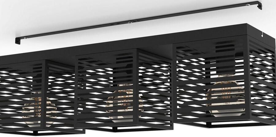 EGLO Plafondlamp PIEDRITAS Plafondlamp in zwart van staal excl. E27 1X40W (1 stuk) - Foto 2