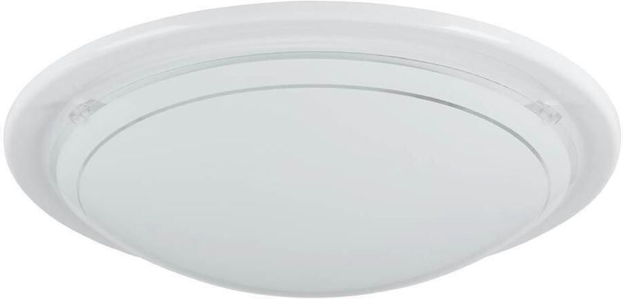 EGLO Plafondlamp PLANET 1 plafondlamp wit staal glas keukenlamp E27 Woonkamerlamp hallamp eetkamer kantoor tijdloos 29x29x8 5cm (1 stuk) - Foto 6