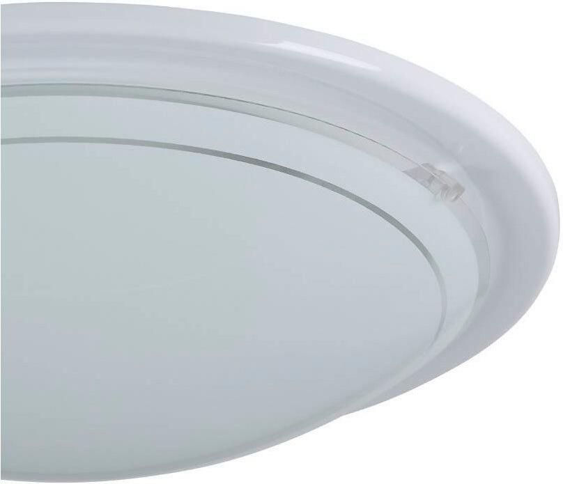 EGLO Plafondlamp PLANET 1 plafondlamp wit staal glas keukenlamp E27 Woonkamerlamp hallamp eetkamer kantoor tijdloos 29x29x8 5cm (1 stuk) - Foto 5