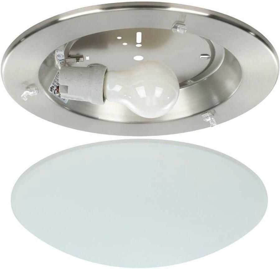 EGLO Plafondlamp PLANET plafondlamp zilver wit gesatineerd glas keukenlamp E27 (1 stuk) - Foto 3