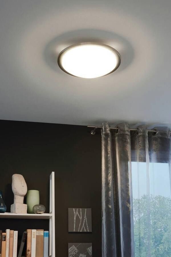 EGLO Plafondlamp PLANET plafondlamp zilver wit gesatineerd glas keukenlamp E27 (1 stuk) - Foto 4