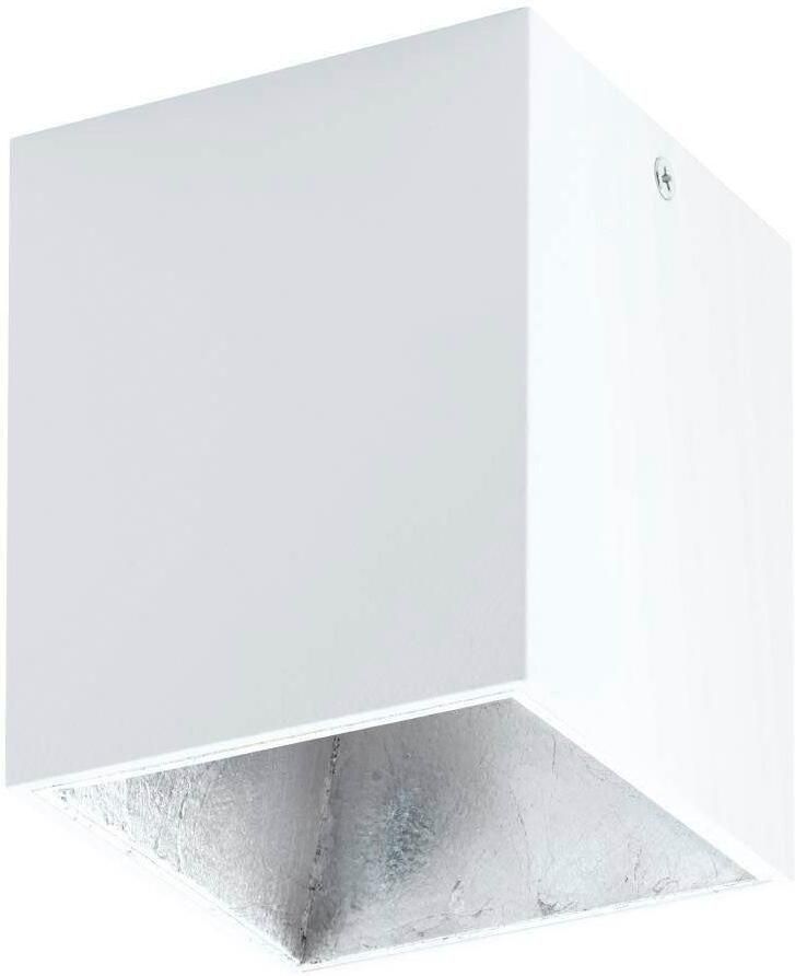 EGLO Plafondlamp POLASSO Plafondlamp aluminium kunststof kleur: wit zilverkleur L: 10x10 cm (1 stuk) - Foto 2