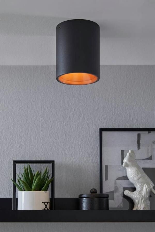 EGLO Plafondlamp POLASSO Plafondlamp aluminium kunststof kleur: zwart koper Ø: 10 cm (1 stuk) - Foto 3