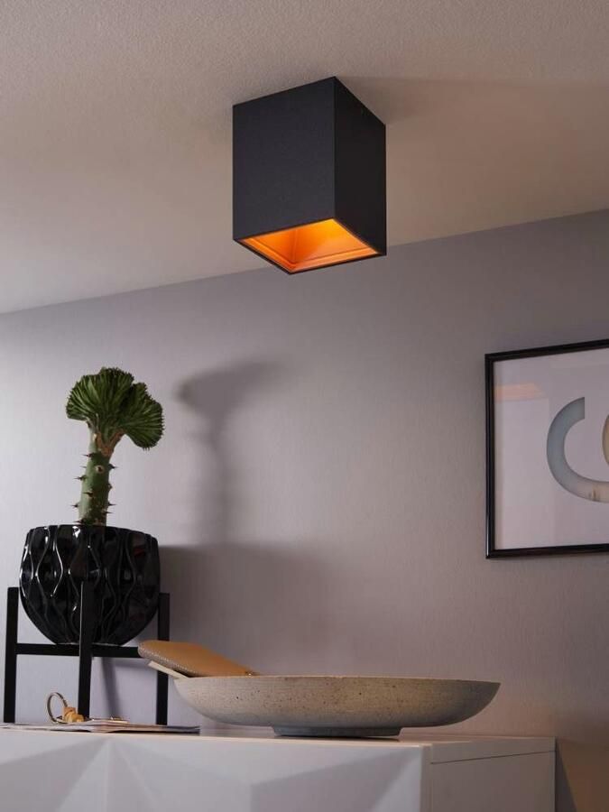 EGLO Plafondlamp POLASSO Plafondlamp aluminium kunststof kleur: zwart koper L: 10x10 cm (1 stuk) - Foto 2