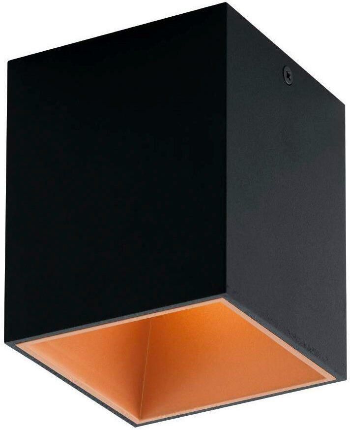 EGLO Plafondlamp POLASSO Plafondlamp aluminium kunststof kleur: zwart koper L: 10x10 cm (1 stuk)