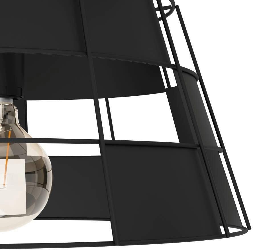 EGLO Plafondlamp PONTEFRACT Plafondlamp woonkamerlamp van metaal in zwart Ø 42 cm (1 stuk)