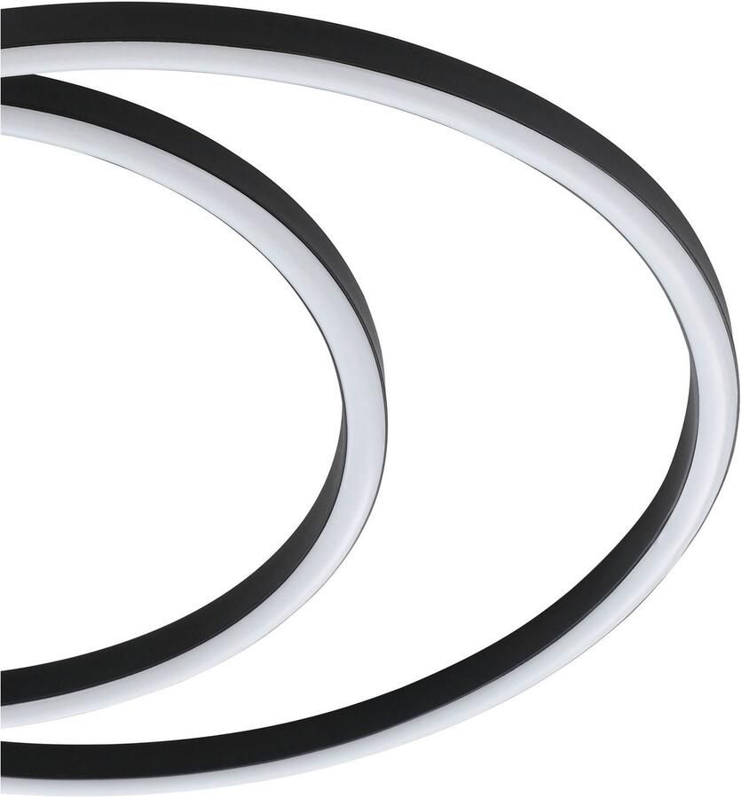 EGLO Plafondlamp RUOTALE Deckenlampe Alu Stahl und Kunststoff IP20 Wohnzimmerlampe Plafondlamp in zwart van alu staal 36W warmwit (1 stuk) - Foto 2