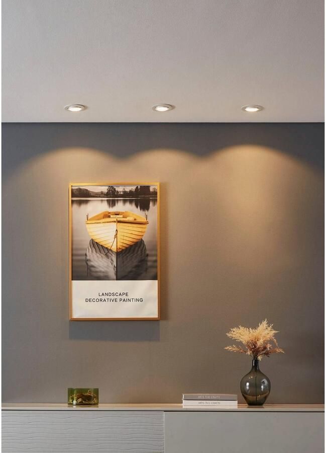 EGLO Plafondlamp SALICETO inbouwlamp 3-delige set wit dimbaar lampenkop draaibaar (1 stuk) - Foto 6