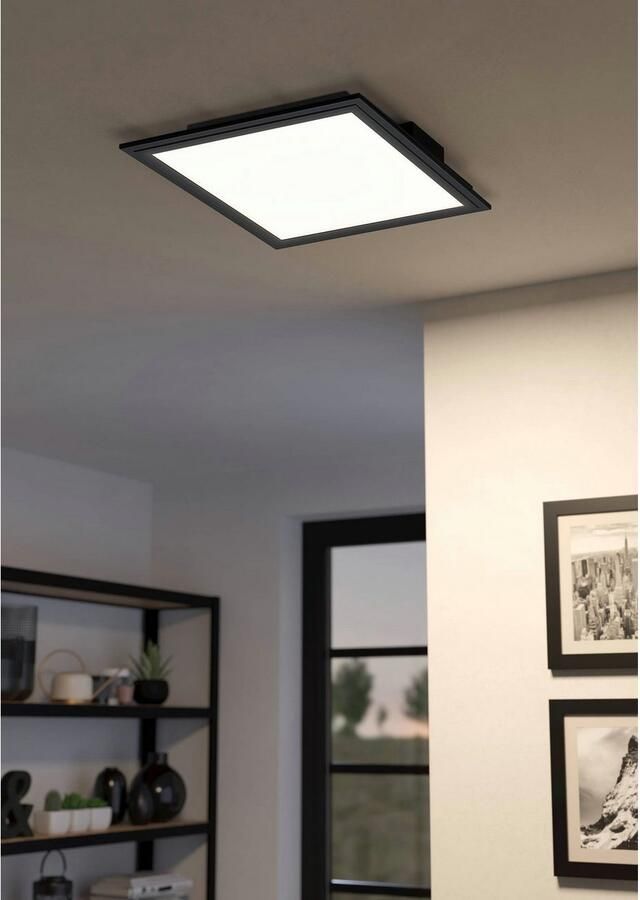 EGLO Plafondlamp SALOBRENA-Z plafondlamp zwart wit ZigBee 3.0 timer paneel Disco-modus app spraakbesturing Alexa ?30x30x5cm excl. afstandsbediening (1 stuk) - Foto 7